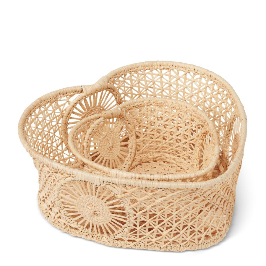 Tabletop & Bar AERIN Serveware | Raffia Heart Basket, Set Of 2