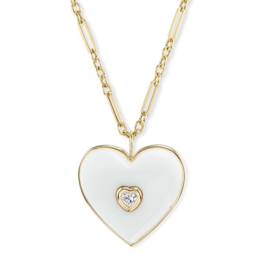 Fashion AERIN x Brent Neale Jewelry | Large Diamond Puff Heart Necklace