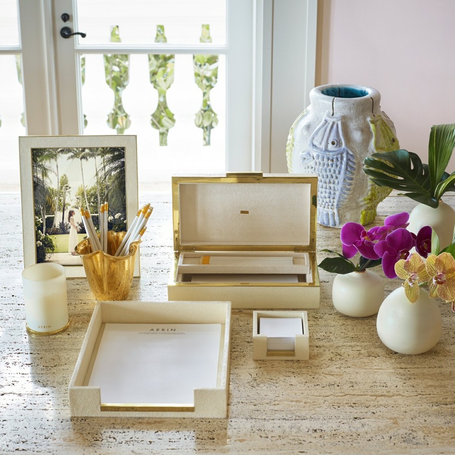 Home Decor AERIN Office Accessories | Shagreen Paper Tray