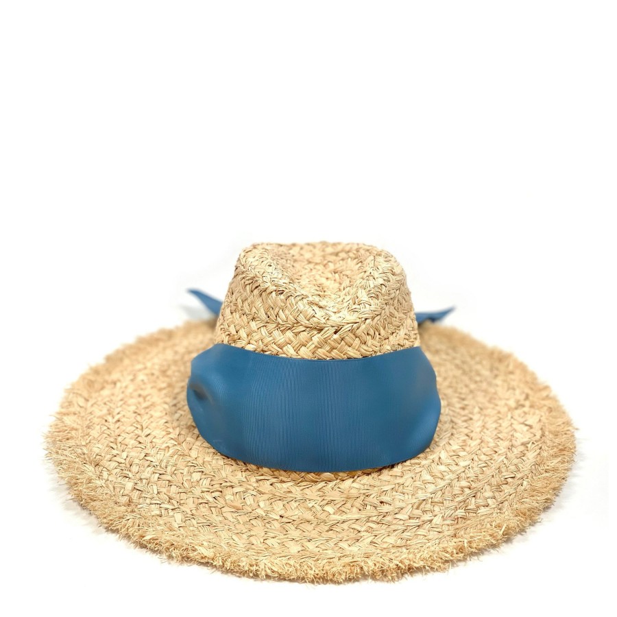 Fashion Sarah Bray for AERIN Beachwear | Hydrangea Sun Hat With Grosgrain Ribbon