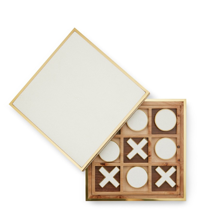 Home Decor AERIN Games | Shagreen Tic Tac Toe Set