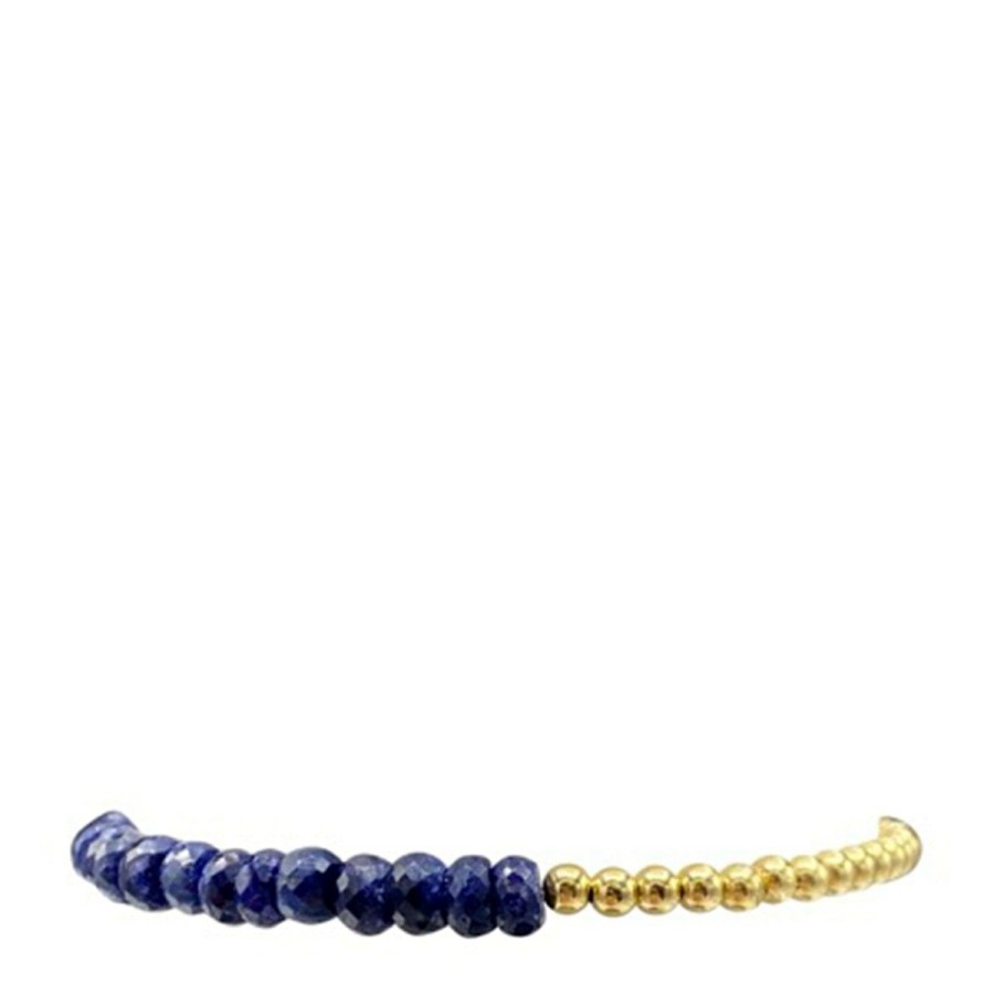 Fashion Karen Lazar Jewelry | 3Mm Gold Bracelet With Sapphire