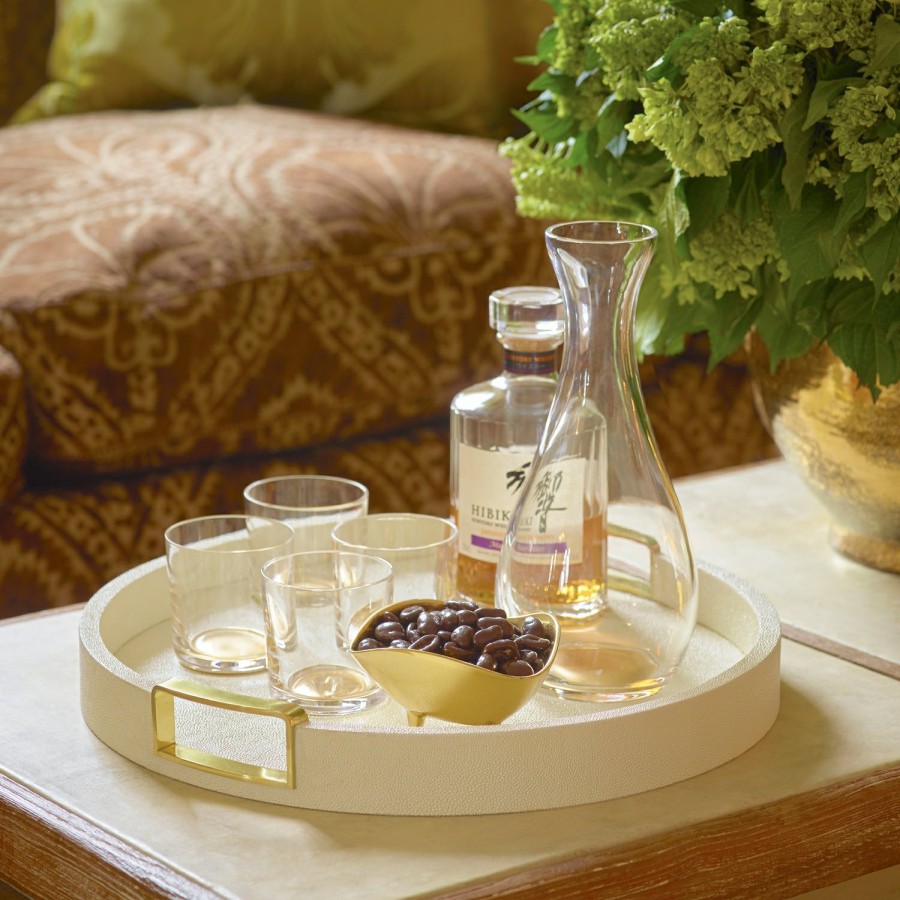 Home Decor AERIN Decorative Trays | Carina Shagreen Round Tray