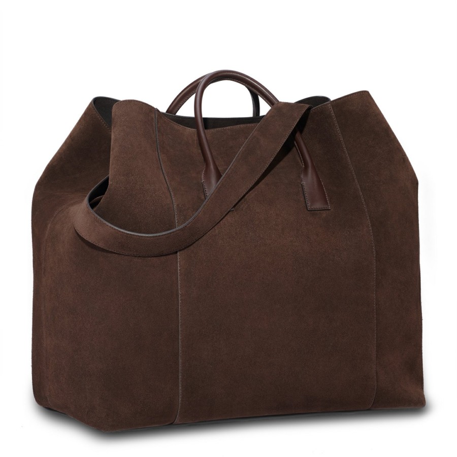 Fashion AERIN Handbags, Purses & Totes | Suede Oversized Weekender