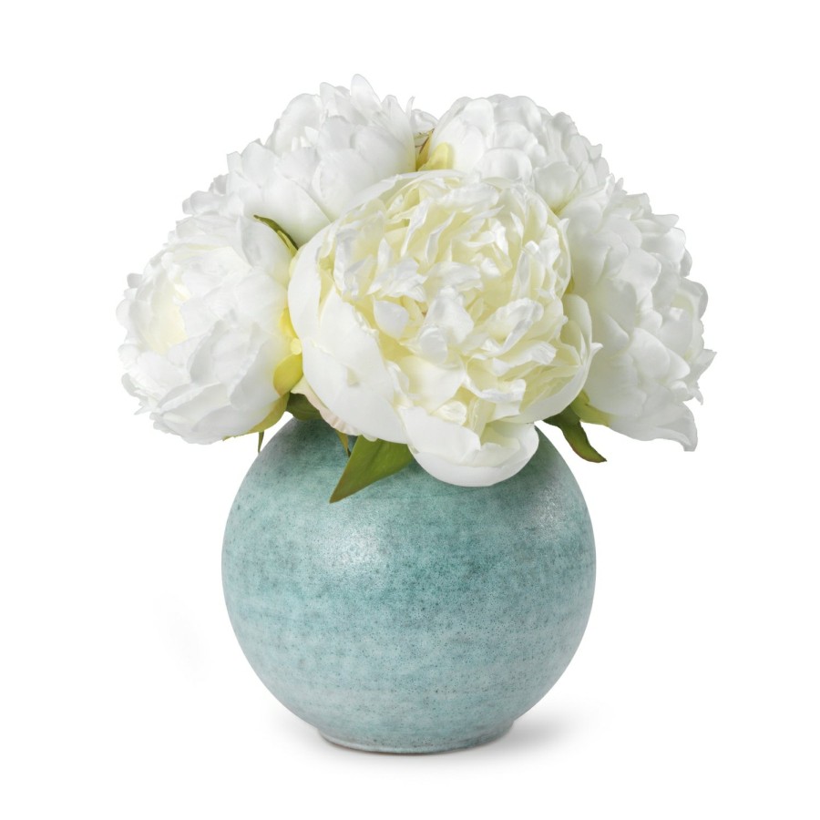 Home Decor AERIN x Diane James Floral Arrangements | White Peony And Calinda Round Vase