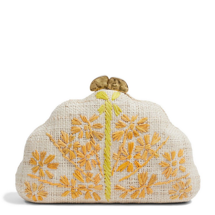 Fashion AERIN x Pamela Munson Clutches & Pouches | Mediterranean Honeysuckle Embroidered Clutch