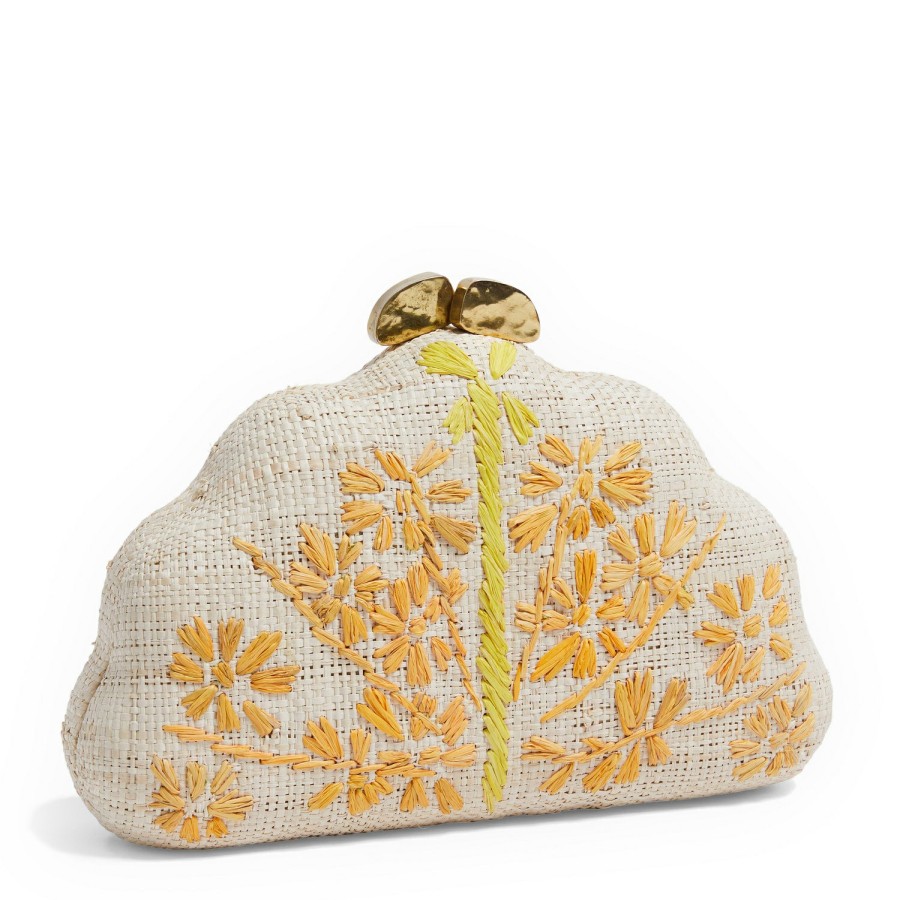 Fashion AERIN x Pamela Munson Clutches & Pouches | Mediterranean Honeysuckle Embroidered Clutch