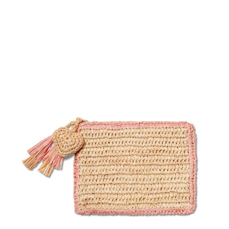 Fashion AERIN Clutches & Pouches | Small Trimmed Raffia Pouch