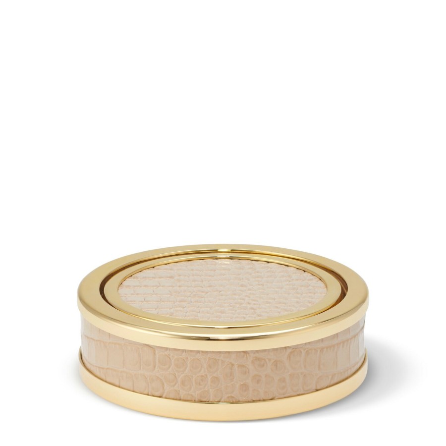 Tabletop & Bar AERIN Coasters | Classic Croc Leather Coaster, Set Of 4