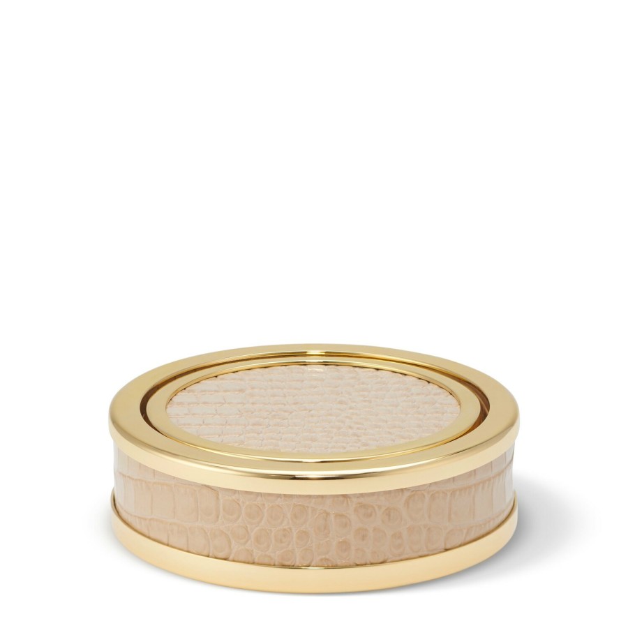 Tabletop & Bar AERIN Coasters | Classic Croc Leather Coaster, Set Of 4