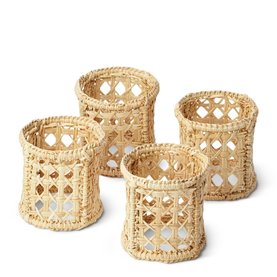 Tabletop & Bar AERIN Centerpieces & Table Accents | Eva Raffia Napkin Ring, Set Of 4