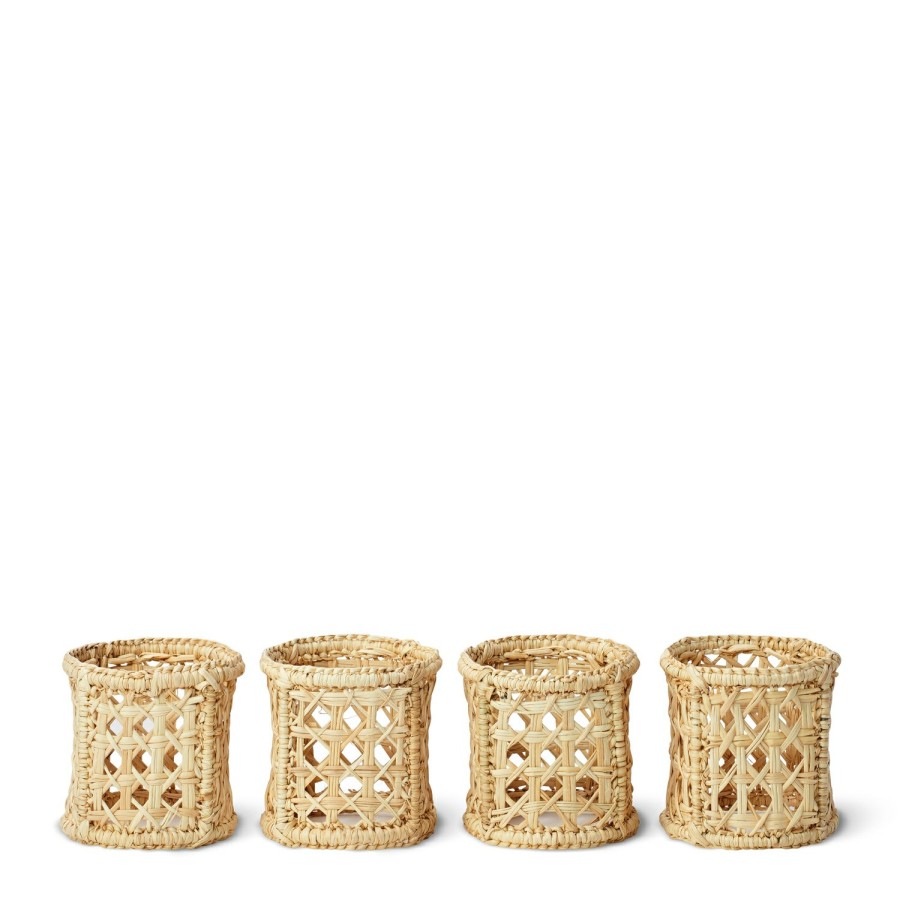 Tabletop & Bar AERIN Centerpieces & Table Accents | Eva Raffia Napkin Ring, Set Of 4