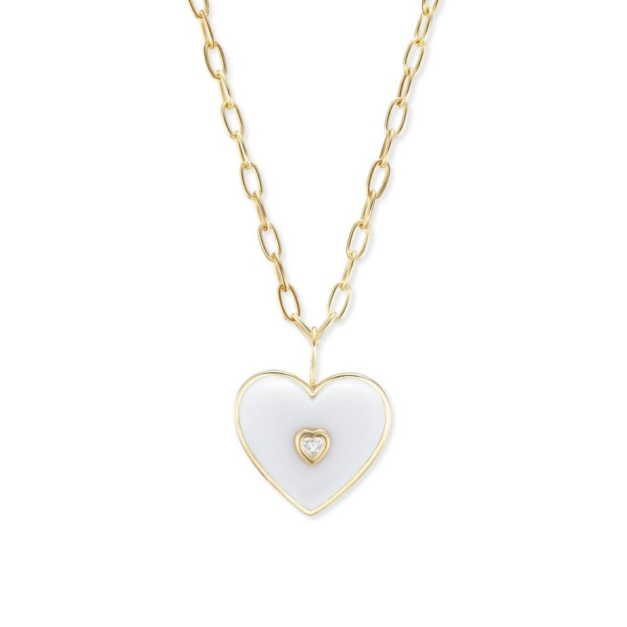 Fashion AERIN x Brent Neale Jewelry | Medium Diamond Puff Heart Necklace