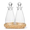 Tabletop & Bar AERIN Centerpieces & Table Accents | Freya Wicker Oil And Vinegar Bottle Set