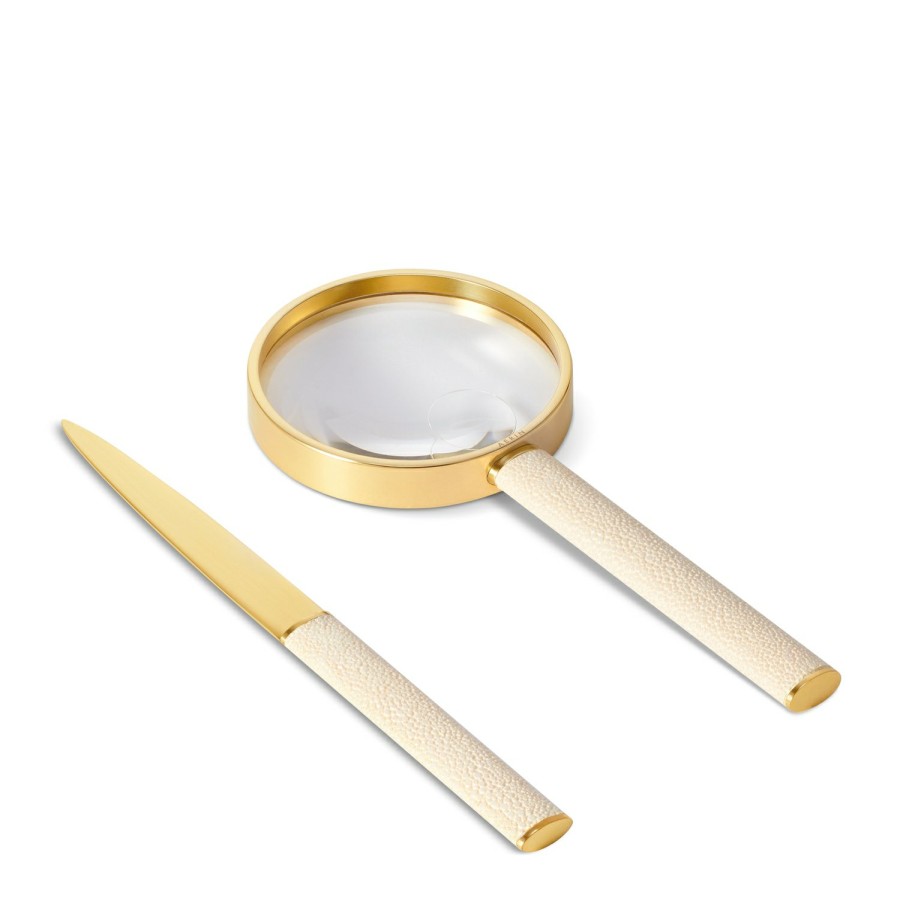 Home Decor AERIN Office Accessories | Shagreen Magnifying Glass And Letter Opener Set