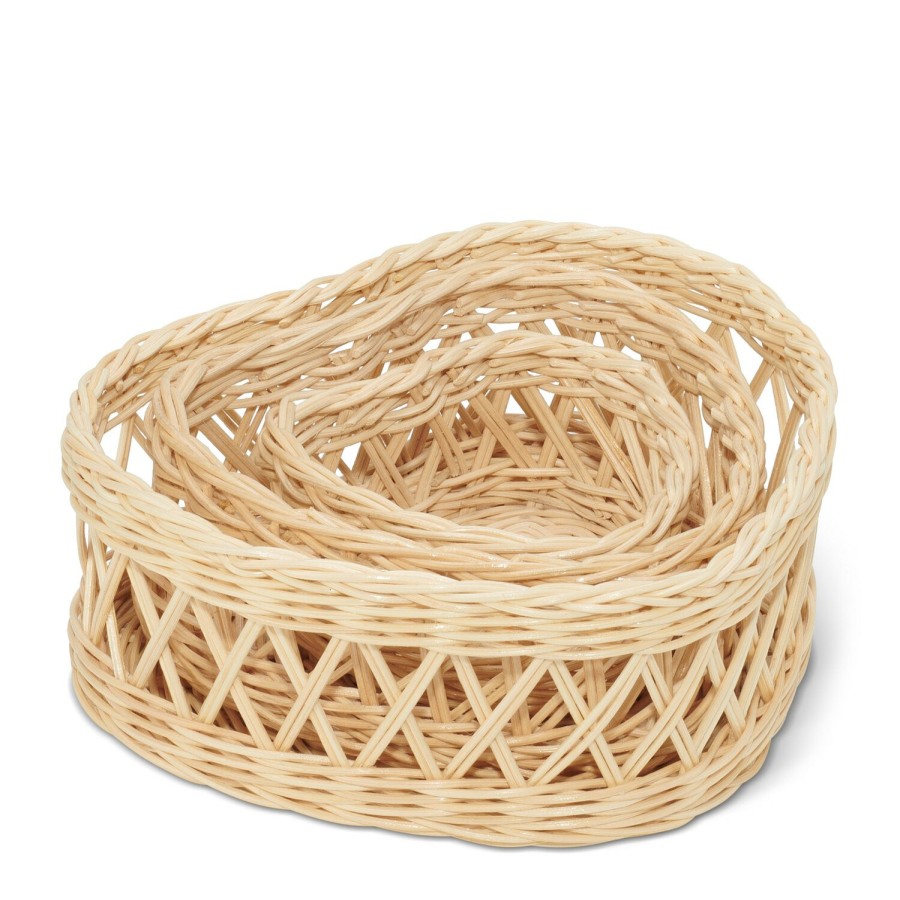 Tabletop & Bar AERIN Serveware | Wicker Heart Basket, Set Of 3