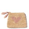 Fashion AERIN Clutches & Pouches | Small Heart Raffia Zip Pouch