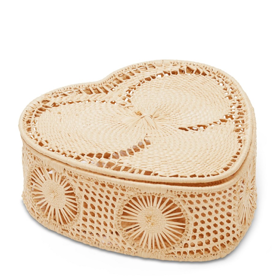 Home Decor AERIN Office Accessories | Raffia Heart Box