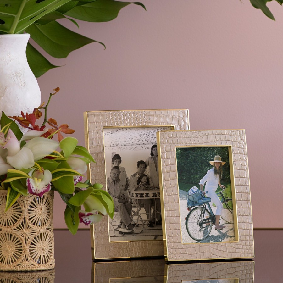 Home Decor AERIN Picture Frames | Classic Croc Leather Frame