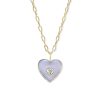 Fashion AERIN x Brent Neale Jewelry | Medium Blue Sapphire Puff Heart Necklace