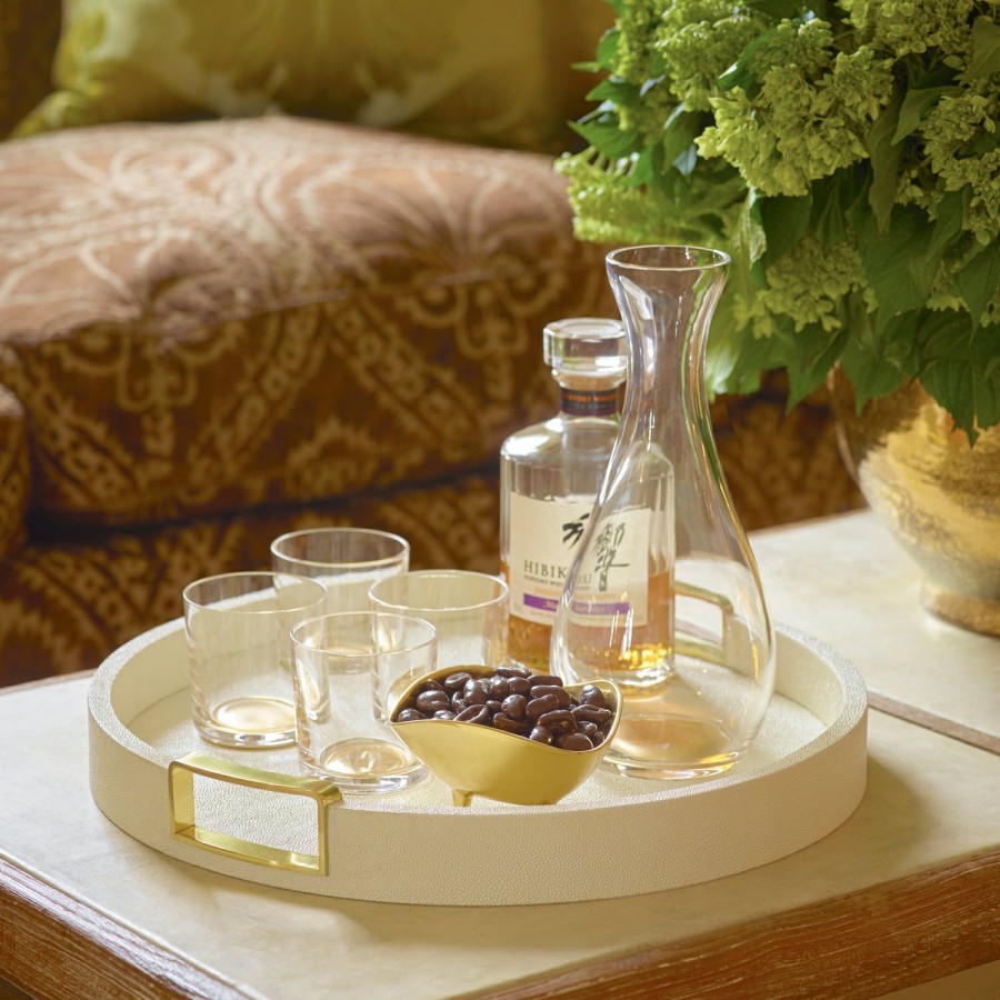 Home Decor AERIN Decorative Trays | Carina Shagreen Round Tray