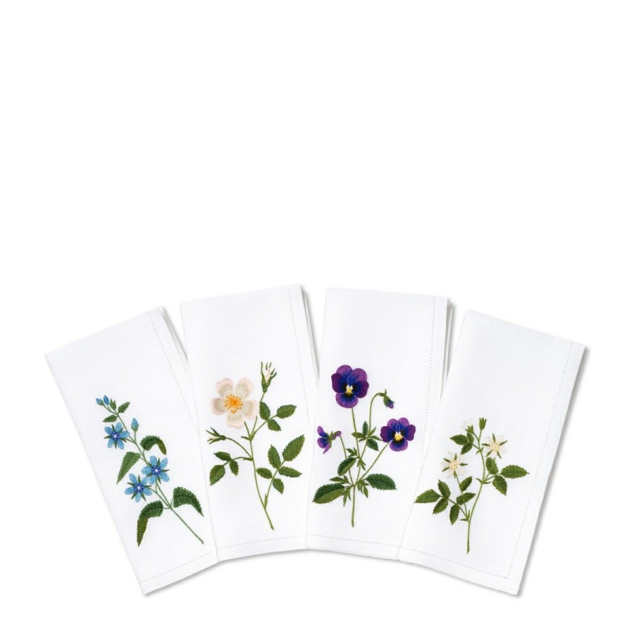 Tabletop & Bar Atelier Houria Tazi for AERIN Napkins | Fiore Embroidered Dinner Napkin, Set Of 4