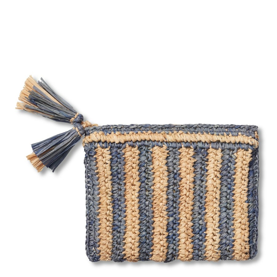 Fashion AERIN Clutches & Pouches | Small Striped Raffia Pouch