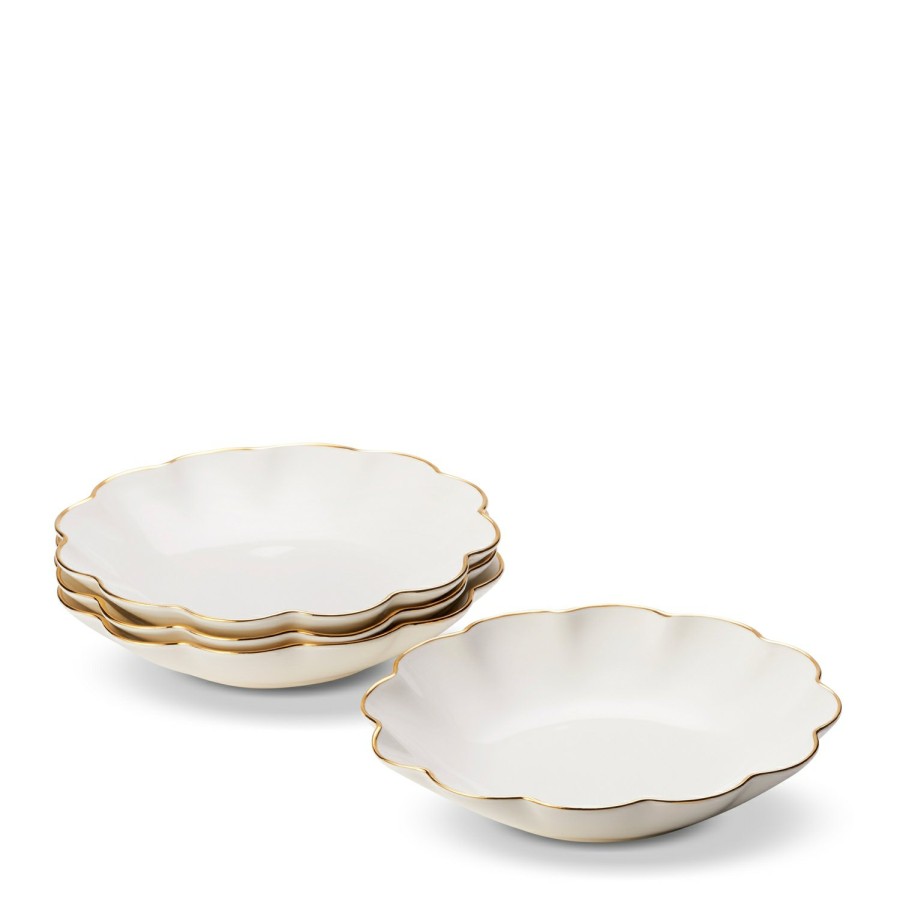 Tabletop & Bar AERIN Serveware | Scalloped Appetizer Plate, Set Of 4