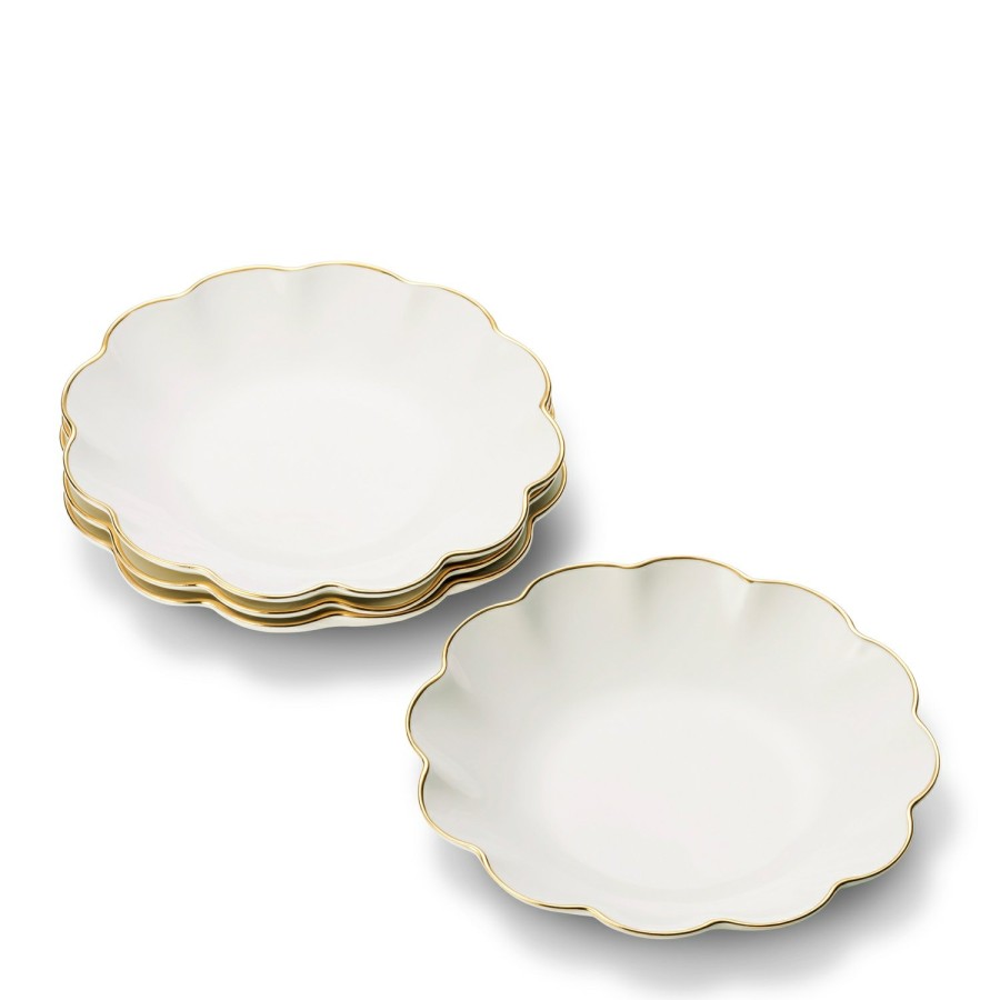 Tabletop & Bar AERIN Serveware | Scalloped Appetizer Plate, Set Of 4