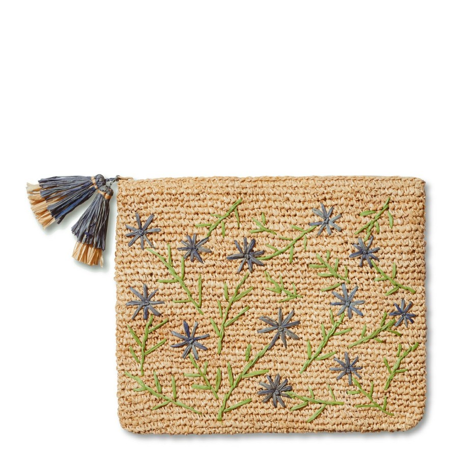 Fashion AERIN Clutches & Pouches | Floral Raffia Pouch