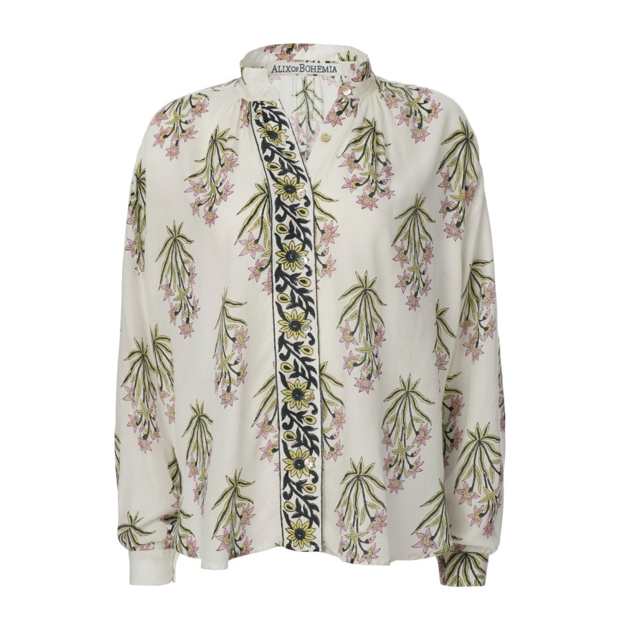 Fashion Alix of Bohemia Tops & Knitwear | Kiki White Winter Lily Shirt