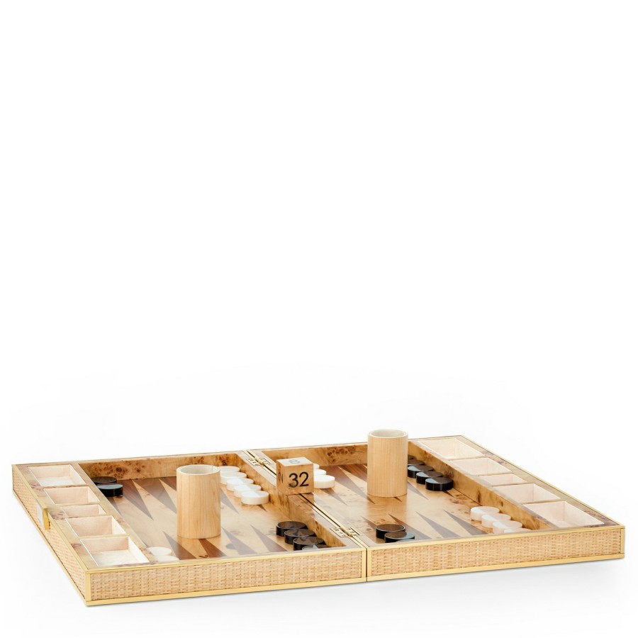 Home Decor AERIN Games | Colette Cane Backgammon Set