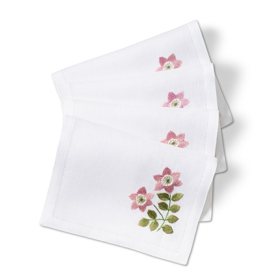 Tabletop & Bar AERIN Napkins | Wildflower Embroidered Cocktail Napkin, Set Of 4