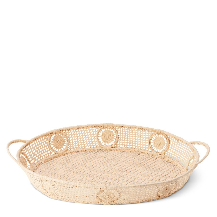 Home Decor AERIN Decorative Trays | Raffia Round Tray