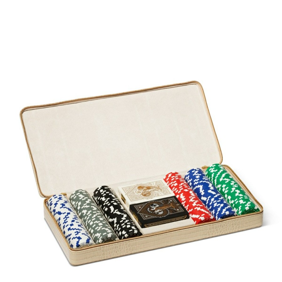 Home Decor AERIN Games | Enzo Travel Poker Set